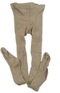 Hnědé žebrované punčocháče H&M