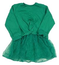 Zelené teplákovo/tylové šaty Dunnes