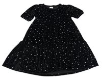 Černé sametové šaty s hvězdami F&F