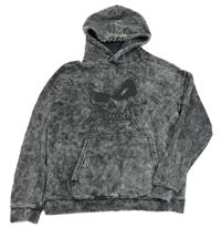 Tmavošedá batikovaná hudební mikina s potiskem a kapucí - Metallica H&M