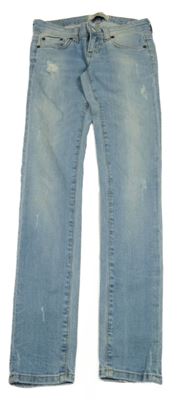 Světlemodré skinny rifle s prošoupáním