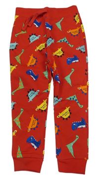 Nové - Červené tepláky s dinosaury St. Bernard