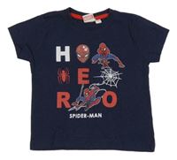 Tmavomodré melírované tričko se Spidermanem Marvel