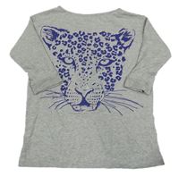 Šedá melírovaná tunika s levhartem H&M