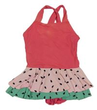 Jahodovo-růžovo-zelené jednodílné plavky - meloun Lindex