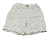 Bílé vzorované plátěné kraťasy Kiabi