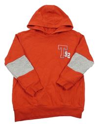 Červeno-šedá mikina s písmenem a kapucí LC Waikiki