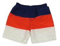 Tmavomodro-červeno-bílé plážové kraťasy