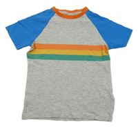 Šedo-modré tričko s barevnými pruhy Next