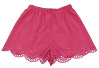 Fuchsiové kraťasy s perforovaným vzorem Shein
