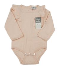 Nové - Světlerůžové pletené body s volánky Pep&Co