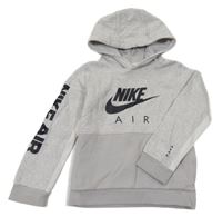 Šedo-melírovaná mikina s logem a kapucí Nike Air Max