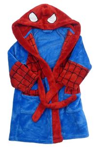 Červeno-modrý chlupatý župan s kapucí - Spiderman Mothercare