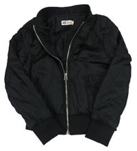 Černá šusťáková jarní lehce zateplená bomber bunda H&M