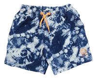 Tmavomodro-bílé vzorované plážové kraťasy Primark