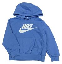 Modrá mikina s logem a kapucí Nike