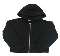 Černá crop propínací mikina s kapucí Matalan