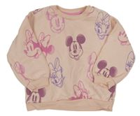 Světlerůžová oversize mikina s Minnie a kamarády Disney