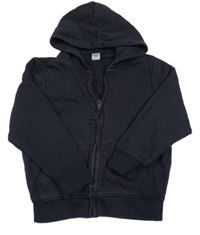 Tmavomodrá propínací mikina s kapucí Tu