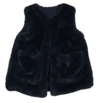 Tmavomodrá kožešinová podšitá vesta St. Bernard