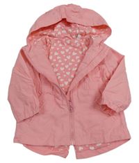 Růžová šusťáková jarní bunda s kapucí OVS
