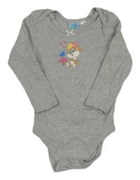 Šedé melírované body s obrázkem 