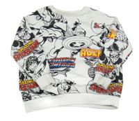 Bílo-černá vzorovaná mikina se Superhrdiny George