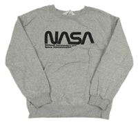 Šedá melírovaná mikina s nápisem - Nasa H&M