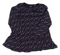 Tmavomodré vzorované šaty se srdíčky Topolino