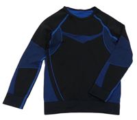 Černo-modré vzorované thermo triko Lupilu