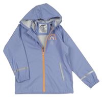 Fialová nepromokavá bunda s duhou a kapucí Lupilu