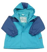 Tyrkysovo-modrá nepromokavá jarní bunda s kapucí Papagino