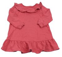 Růžové teplákové šaty s volánkem F&F