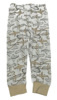 Bílo-béžové pyžamové kalhoty s letadly dunnes