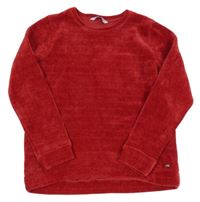 Červený žinylkový svetr 