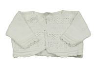 Bílý perforovaný propínací svetr Next