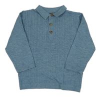 Modrý vzorovaný lehký svetr s límečkem Next