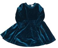 Tmavozelené sametové třpytivé šaty F&F