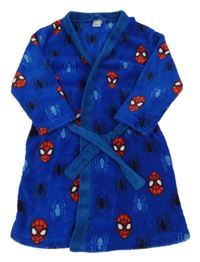 Modrý chlupatý župan se Spidermanem 