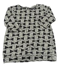 Vílo-černá vzorovaná svetrová třpytivá tunika H&M