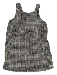 Černo-bílé vzorované květované úpletové šaty Primark