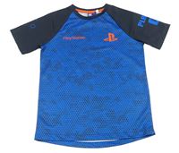 Modro-černé vzorované sportovní tričko - PlayStation