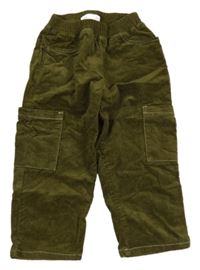 Khaki manšestrové cargo kalhoty zn. Zara