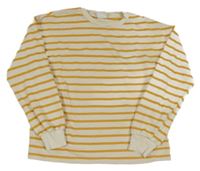 Smetanovo-hořčicový pruhovaný svetr Zara