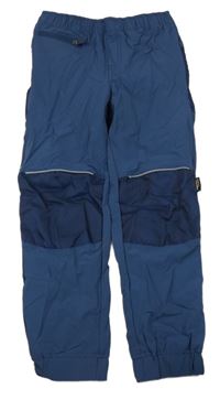 Tmavomodré šusťákové zateplené outdoorové kalhoty