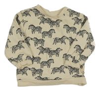 Béžová mikina se zebrami H&M