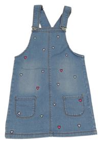 Světlemodré riflové laclové šaty se srdíčky C&A