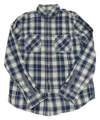 Modro-smetanová kostkovaná košile H&M