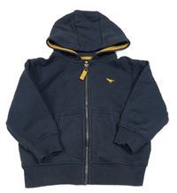 Tmavomdorá propínací mikina s dinem a kapucí Next