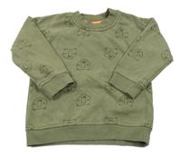 Khaki mikina s medvídky Nutmeg